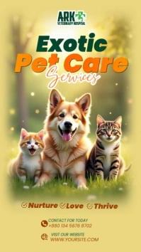 Orange Modern & Minimal Exotic Pet Care Instagram Story template