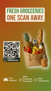 Yellow Online Grocery Shopping Facebook Story Template