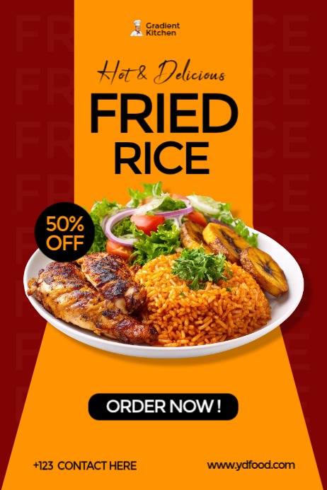 Fithr Rice Poster Fried Rice Promotion Posters Template | PosterMyWall