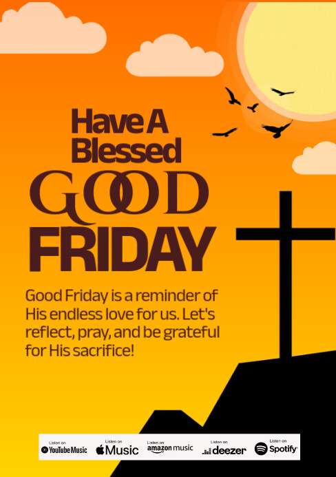 Copy of Orange Modern & Minimal Good Friday Wish Card A5 | PosterMyWall