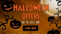Orange Modern & Minimal Halloween Offers Pos Twitter Post template