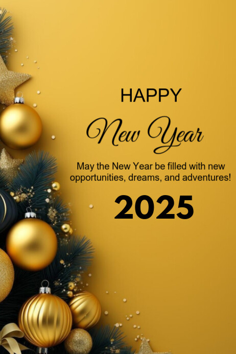 Orange Modern & Minimal Happy New Year Poster Template | PosterMyWall