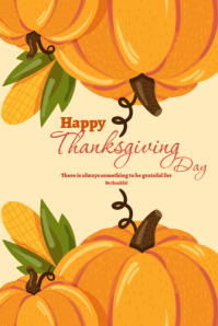 Orange Modern & Minimal Happy Thanksgiving Day Templates  Poster