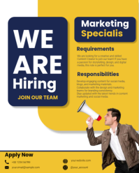 Orange Modern & Minimal Hiring Job  Instagram Portrait template