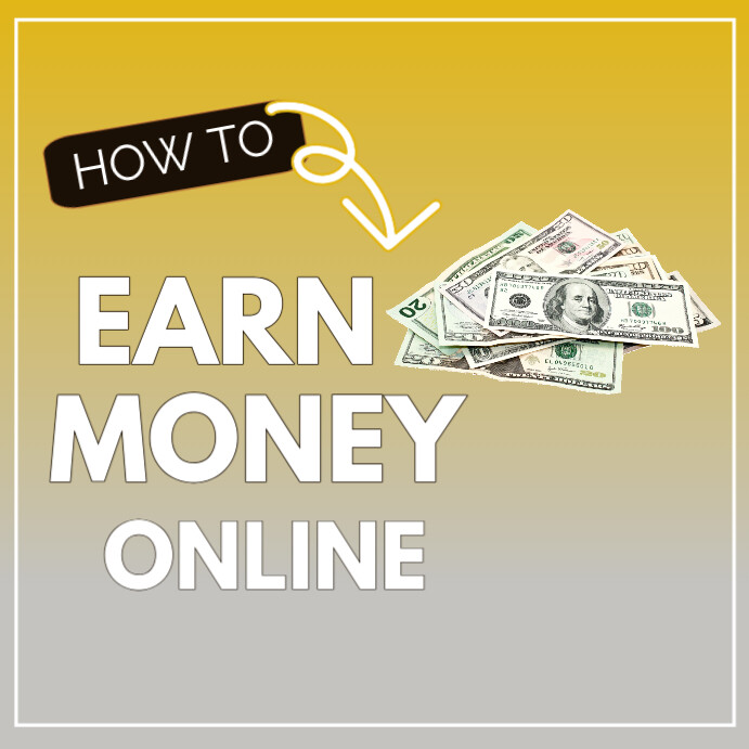 Orange Modern & Minimal How To Earn Money Online Instagram Post template