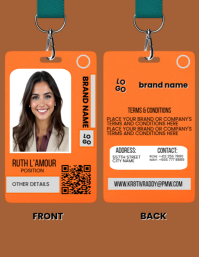 橙色 ID Badge Flyer Template