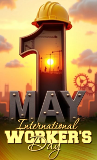 Orange Modern & Minimal International Worker's Day US Legal Video template