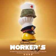 Orange Modern & Minimal International Workers' Day Square Video template