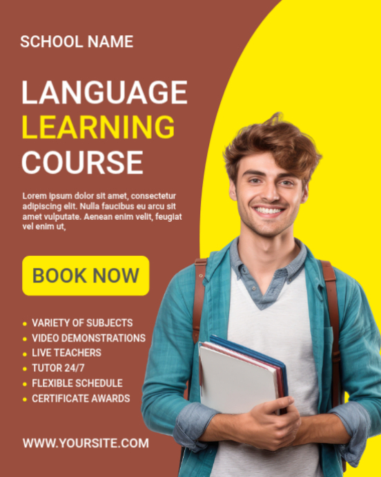 Language Learning Course Template | PosterMyWall