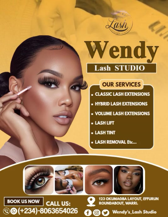 Orange Modern & Minimal Lash Extension Flyer Flyer (us Letter) Template ...