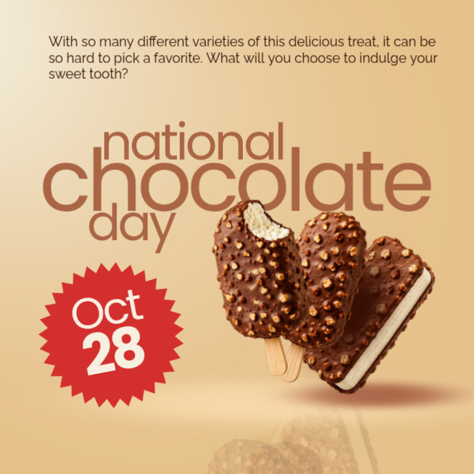 Plantilla de Orange Modern & Minimal National Chocolate Day Instagram ...