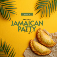 Orange Modern & Minimal National Jamaican Patty Day Instagram Post template