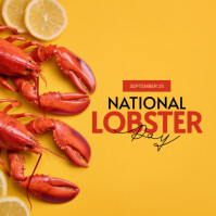 สีส้ม National Lobster Day Сообщение Instagram Template