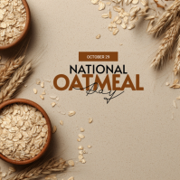 Marrone National Oatmeal Day Message Instagram Template