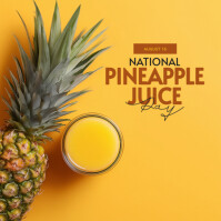 Orange Modern & Minimal National Pineapple Juice Day Instagram Post template