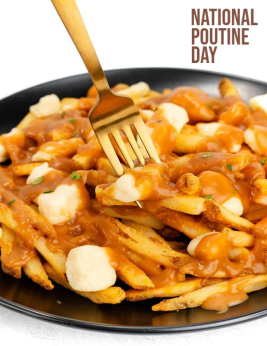 Orange Modern & Minimal National Poutine Day Flyer Template | PosterMyWall