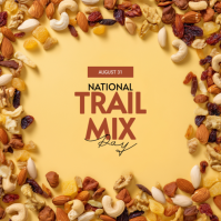 Orange Modern & Minimal National Trail Mix Day Instagram Post Instagram-opslag template
