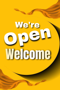Orange Open for Business Pinterest Graphic Template