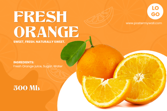 Oranges For Label Orange Modern & Minimal Orange Juice Label Label Template | PosterMyWall