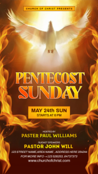 Orange Modern & Minimal Pentecost Sunday Event Instagram Story template