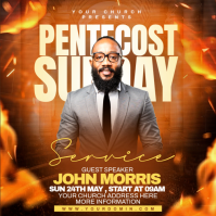 Orange Modern & Minimal Pentecost Sunday Service Instagram Post template