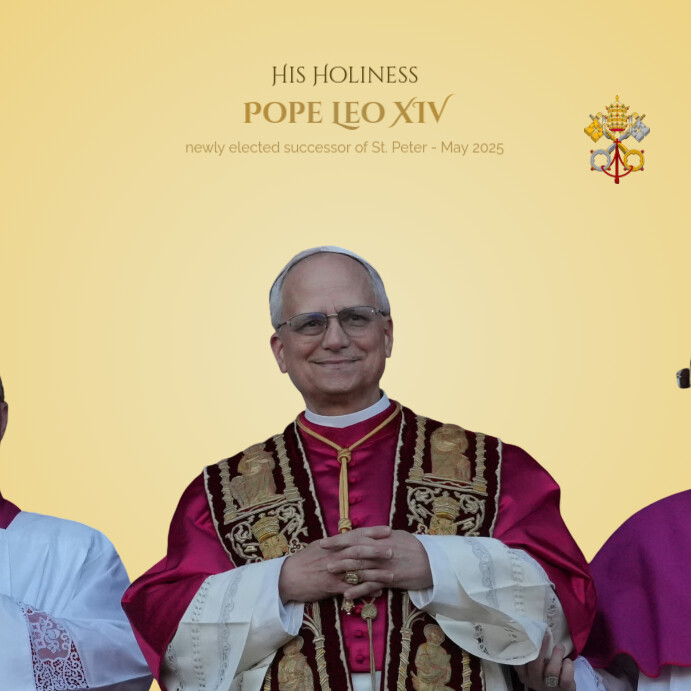 Orange Modern & Minimal Pope Leo Xiv Elected As New Pope, Conclave 2025 ...