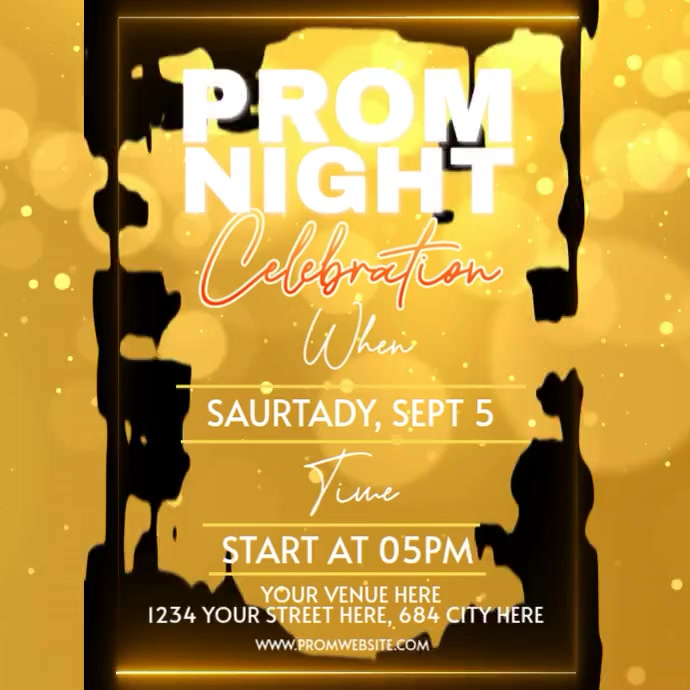 Prom Night Celebration Square Template | PosterMyWall
