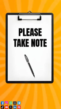 Orange Reminder Notice Instagram Reel Template