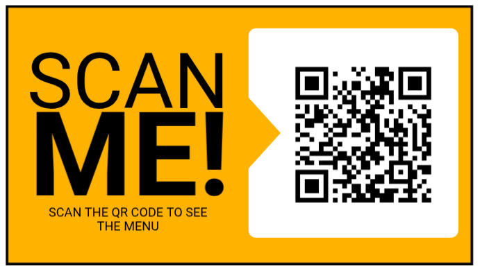 Scanable Code Orange Modern & Minimal Scan Qr Code Digital Display (16:9) Template ...