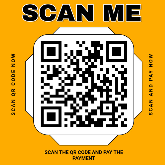 Orange Modern & Minimal Scan Qr Code Instagram Post template