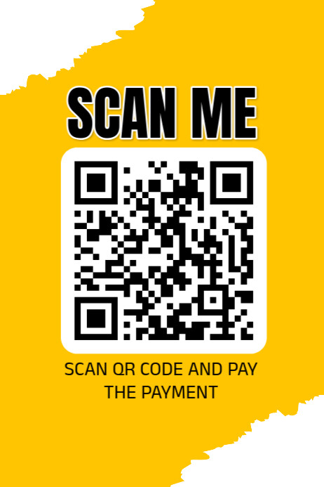 Orange Modern & Minimal Scan Qr Code  Poster template