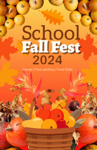 Orange School Fall Festival Tabloïd Template