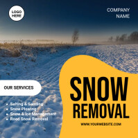 Naranja Orange Modern & Minimal Snow Removal Pos Instagram Publicación de Instagram Template