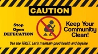 Orange Modern & Minimal Stop Open Defecation Sign Youtube Thumbnail YouTube-thumbnail template