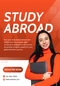 Orange Modern & Minimal Study Abroad A2 template