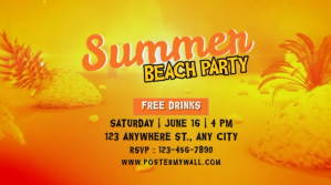 Orange Modern & Minimal Summer Beach Party Twitter Post template