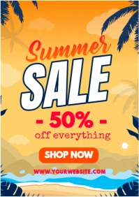 Orange Modern & Minimal Summer Sale A1 template