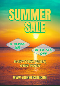 Orange Modern & Minimal Summer Sale A5 template