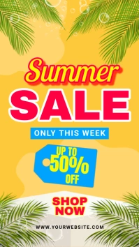 Orange Modern & Minimal Summer Sale Instagram template