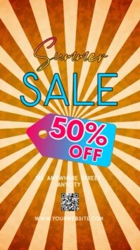 Orange Modern & Minimal Summer Sale Reel Instagram template