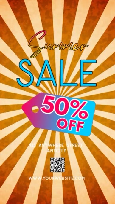 Orange Modern & Minimal Summer Sale Reel Instagram template
