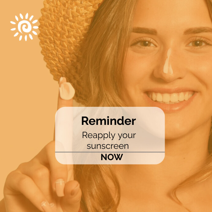 Orange Modern & Minimal Sunscreen Reminder I Template | PosterMyWall