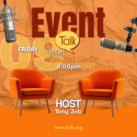 Orange Modern & Minimal Talk Event Instagram Post template