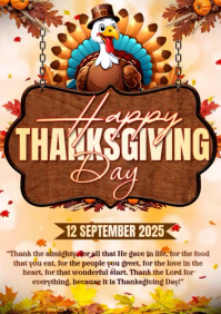 Orange Thanksgiving Celebration A1 Template