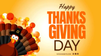 Orange Modern & Minimal Thanksgiving Day Template Digital Display (16:9)
