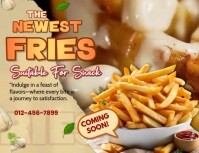 Orange Modern & Minimal The Newest Fries  Flyer (us Letter) template