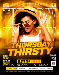 Orange Modern & Minimal Thursday Night Lounge Event Poster/Wallboard โปสเตอร์/กระดานบนผนัง template