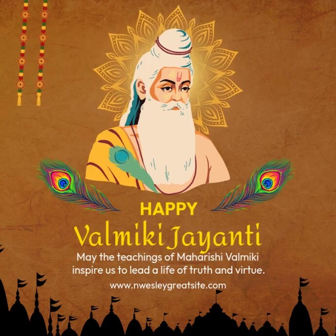 Copy of Orange Modern & Minimal Valmiki Jayanti Square (11) PosterMyWall