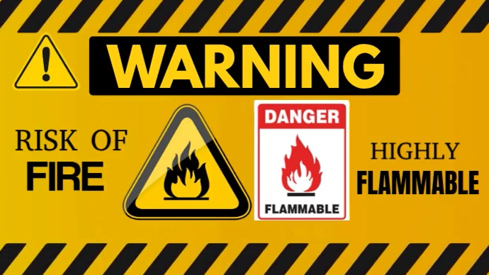 Warning Fire Risks Sign Orange Modern & Minimal Warning, Risk Of Fire Sign Youtube Thumbnail ...