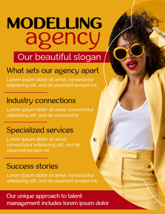 Orange Modern & Minimal Yellow Modelling Agen Template | PosterMyWall